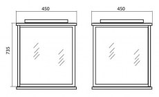 Угловое зеркало Аква Родос Глория ZU 45 схема